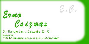 erno csizmas business card