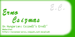 erno csizmas business card